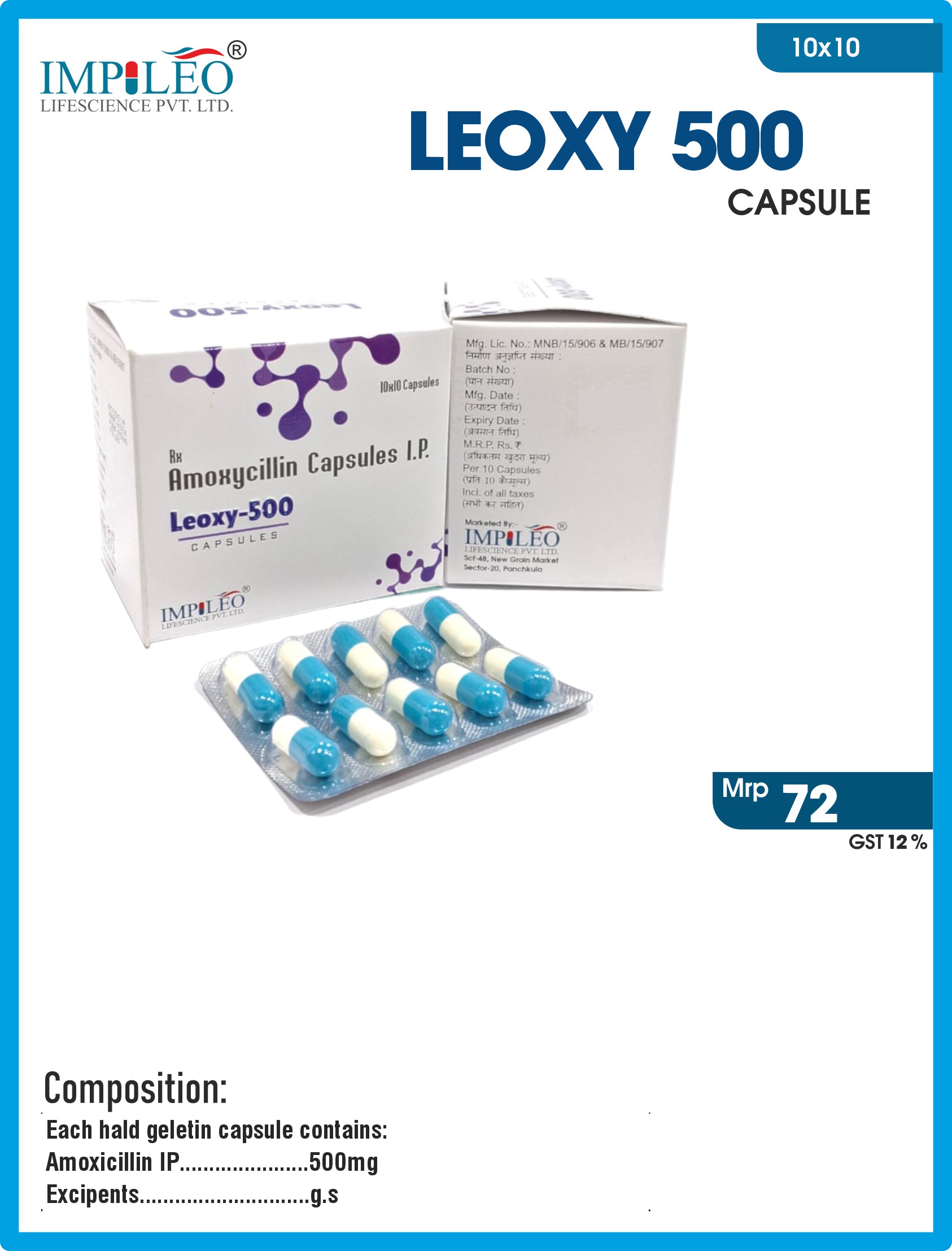 Elevate Your Business : Opt for Third Party Manufacturing in India for LEOXY 500 Capsules